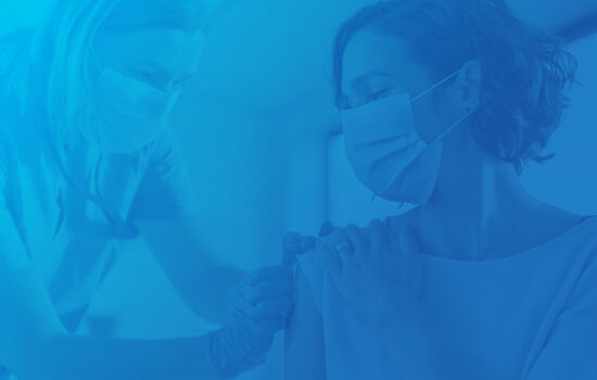 NHS staff vaccination case study blue banner